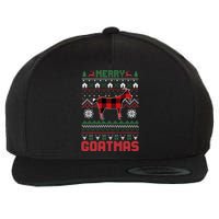 Funny Merry Goatmas Ugly Christmas Sweater Goat Santa Hat Wool Snapback Cap