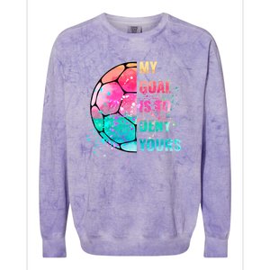 Funny My Goal Is To Deny Yours Soccer Goalie Defender Gift Colorblast Crewneck Sweatshirt