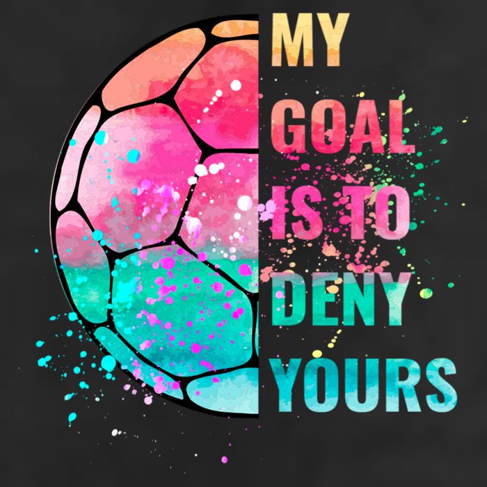 Funny My Goal Is To Deny Yours Soccer Goalie Defender Gift 7 Panel Mesh Trucker Snapback Hat