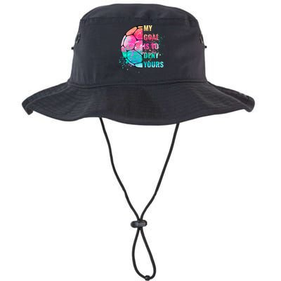 Funny My Goal Is To Deny Yours Soccer Goalie Defender Gift Bucket Hat