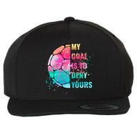 Funny My Goal Is To Deny Yours Soccer Goalie Defender Gift Wool Snapback Cap
