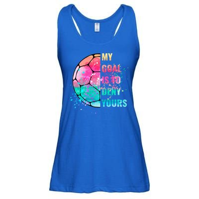 Funny My Goal Is To Deny Yours Soccer Goalie Defender Gift Ladies Essential Flowy Tank