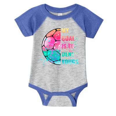 Funny My Goal Is To Deny Yours Soccer Goalie Defender Gift Infant Baby Jersey Bodysuit