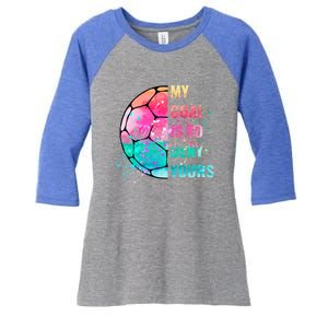 Funny My Goal Is To Deny Yours Soccer Goalie Defender Gift Women's Tri-Blend 3/4-Sleeve Raglan Shirt