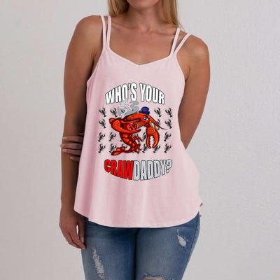 Funny Mardi Gras Whos Your Crawdaddy Crawfish Jester Beads Women's Strappy Tank