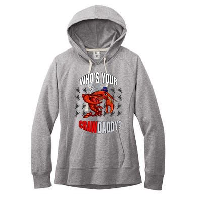 Funny Mardi Gras Whos Your Crawdaddy Crawfish Jester Beads Women's Fleece Hoodie