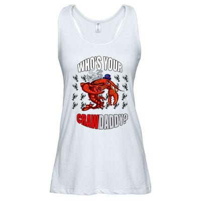 Funny Mardi Gras Whos Your Crawdaddy Crawfish Jester Beads Ladies Essential Flowy Tank