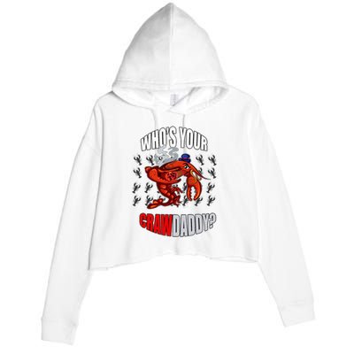 Funny Mardi Gras Whos Your Crawdaddy Crawfish Jester Beads Crop Fleece Hoodie