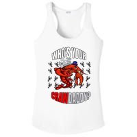 Funny Mardi Gras Whos Your Crawdaddy Crawfish Jester Beads Ladies PosiCharge Competitor Racerback Tank