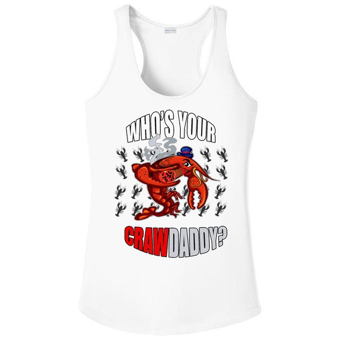 Funny Mardi Gras Whos Your Crawdaddy Crawfish Jester Beads Ladies PosiCharge Competitor Racerback Tank