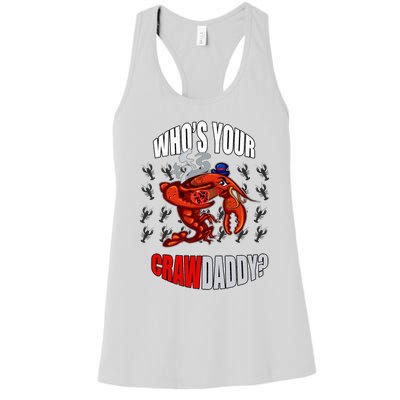 Funny Mardi Gras Whos Your Crawdaddy Crawfish Jester Beads Women's Racerback Tank