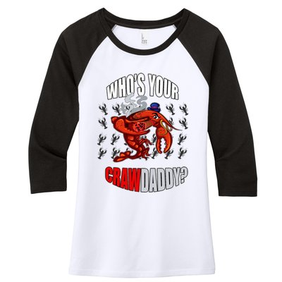 Funny Mardi Gras Whos Your Crawdaddy Crawfish Jester Beads Women's Tri-Blend 3/4-Sleeve Raglan Shirt