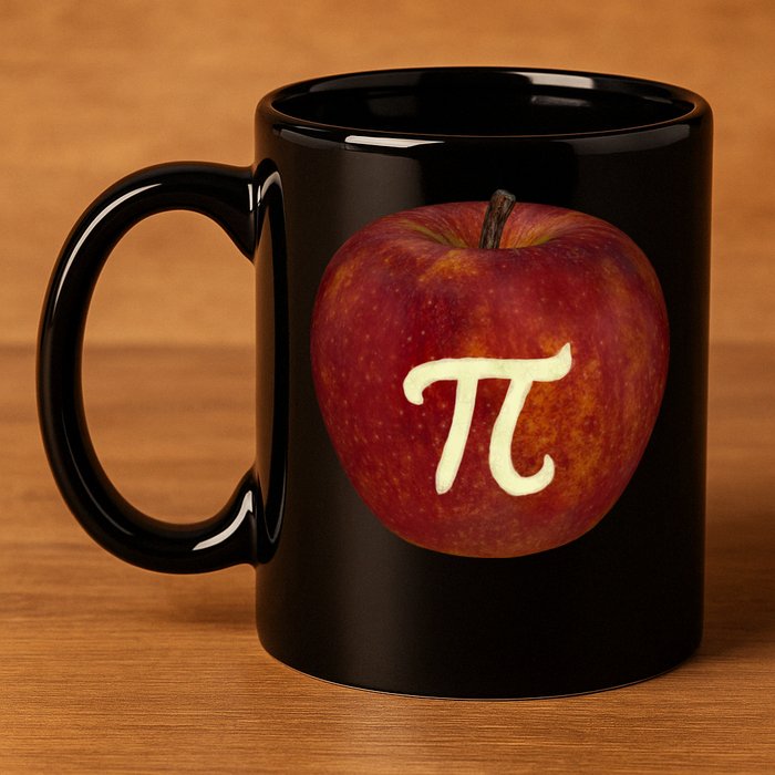 Funny Math Geek Apple Pie Pi Day Gift 11oz C Handle Ceramic Mug