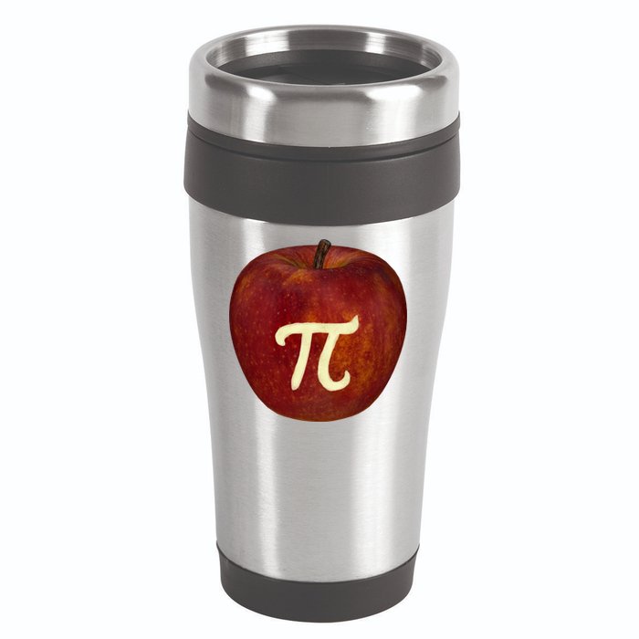 Funny Math Geek Apple Pie Pi Day Gift 16oz Travel Tumbler