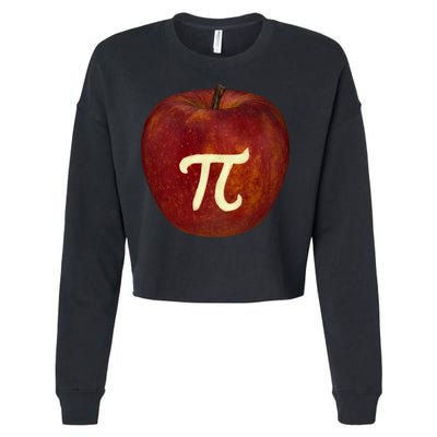 Funny Math Geek Apple Pie Pi Day Gift Cropped Pullover Crew