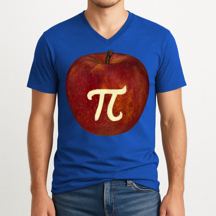 Funny Math Geek Apple Pie Pi Day Gift V-Neck T-Shirt