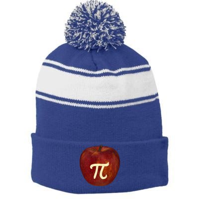 Funny Math Geek Apple Pie Pi Day Gift Stripe Pom Pom Beanie