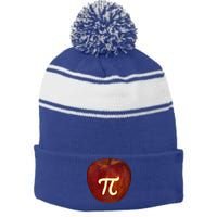 Funny Math Geek Apple Pie Pi Day Gift Stripe Pom Pom Beanie