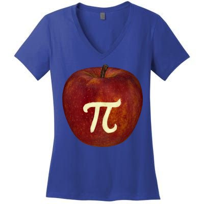 Funny Math Geek Apple Pie Pi Day Gift Women's V-Neck T-Shirt