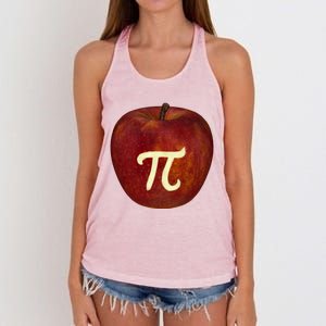 Funny Math Geek Apple Pie Pi Day Gift Women's Knotted Racerback Tank