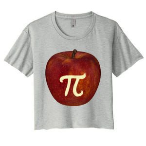 Funny Math Geek Apple Pie Pi Day Gift Women's Crop Top Tee