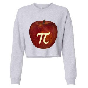 Funny Math Geek Apple Pie Pi Day Gift Cropped Pullover Crew