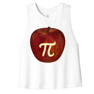 Funny Math Geek Apple Pie Pi Day Gift Women's Racerback Cropped Tank