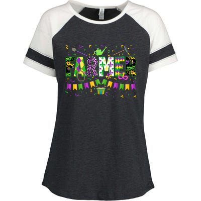 Funny Mardi Gras Farmer Carnival Parade Gift Enza Ladies Jersey Colorblock Tee