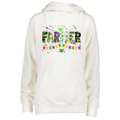 Funny Mardi Gras Farmer Carnival Parade Gift Womens Funnel Neck Pullover Hood