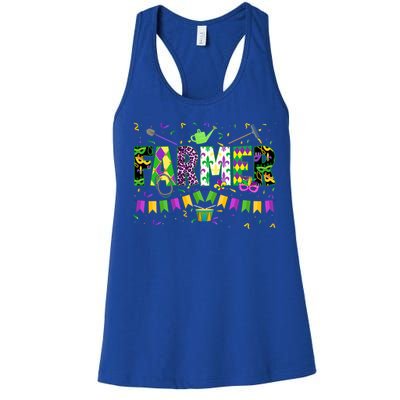 Funny Mardi Gras Farmer Carnival Parade Gift Women's Racerback Tank