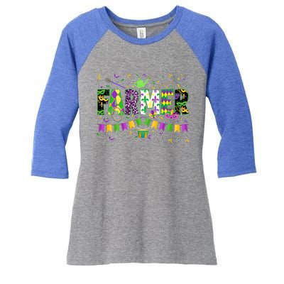 Funny Mardi Gras Farmer Carnival Parade Gift Women's Tri-Blend 3/4-Sleeve Raglan Shirt