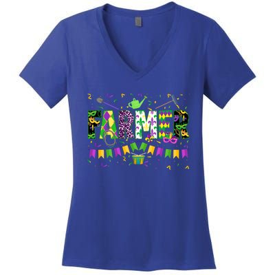 Funny Mardi Gras Farmer Carnival Parade Gift Women's V-Neck T-Shirt