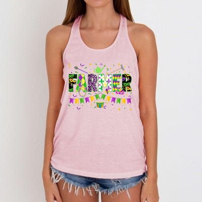 Funny Mardi Gras Farmer Carnival Parade Gift Women's Knotted Racerback Tank