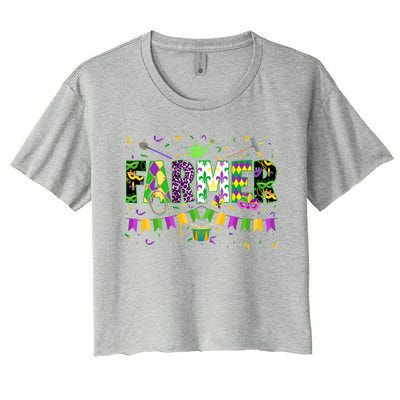 Funny Mardi Gras Farmer Carnival Parade Gift Women's Crop Top Tee