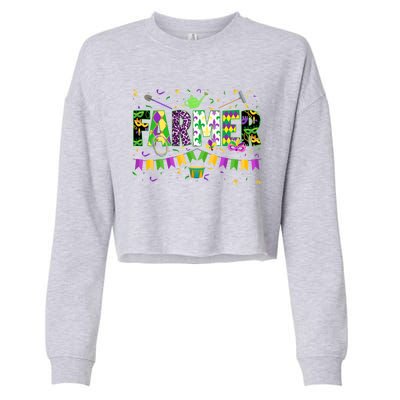 Funny Mardi Gras Farmer Carnival Parade Gift Cropped Pullover Crew