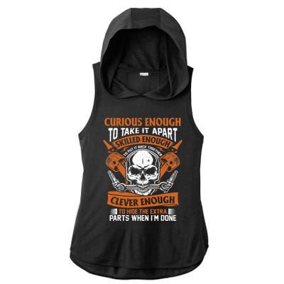 Funny Mechanic Gift Curious Skilled And Clever Car Fixing Ladies PosiCharge Tri-Blend Wicking Draft Hoodie Tank