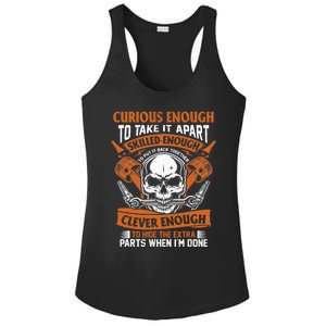 Funny Mechanic Gift Curious Skilled And Clever Car Fixing Ladies PosiCharge Competitor Racerback Tank