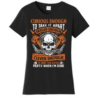 Funny Mechanic Gift Curious Skilled And Clever Car Fixing Women's T-Shirt