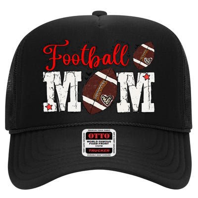 Football Mom Gift High Crown Mesh Back Trucker Hat