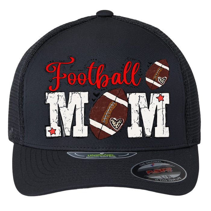 Football Mom Gift Flexfit Unipanel Trucker Cap