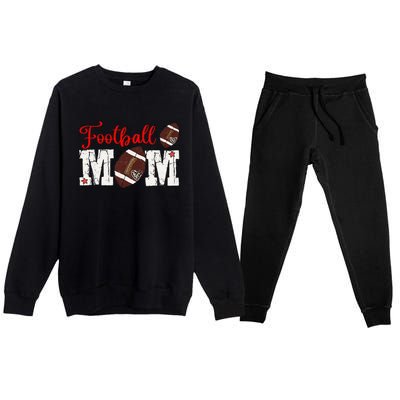 Football Mom Gift Premium Crewneck Sweatsuit Set