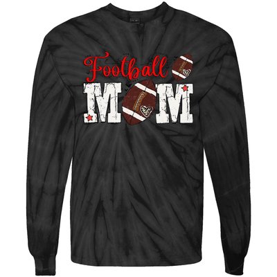 Football Mom Gift Tie-Dye Long Sleeve Shirt