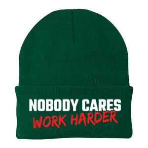 Fitness Motivation Gym Workout Nobody Cares Work Harder Gift Knit Cap Winter Beanie