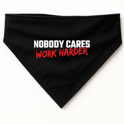 Fitness Motivation Gym Workout Nobody Cares Work Harder Gift USA-Made Doggie Bandana