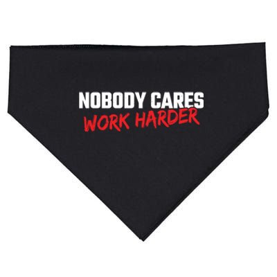 Fitness Motivation Gym Workout Nobody Cares Work Harder Gift USA-Made Doggie Bandana