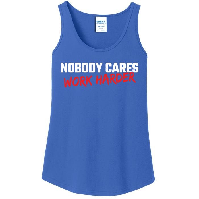 Fitness Motivation Gym Workout Nobody Cares Work Harder Gift Ladies Essential Tank