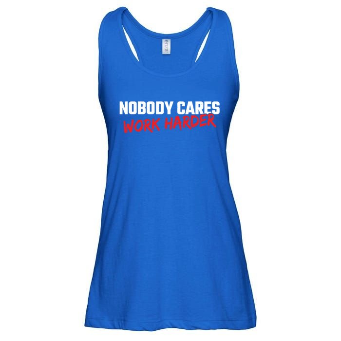 Fitness Motivation Gym Workout Nobody Cares Work Harder Gift Ladies Essential Flowy Tank