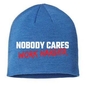 Fitness Motivation Gym Workout Nobody Cares Work Harder Gift Sustainable Beanie