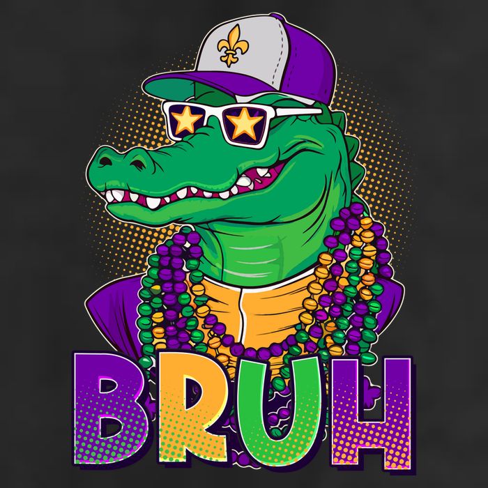 Funny Mardi Gras Bruh Alligator Adult Drive Performance Visor
