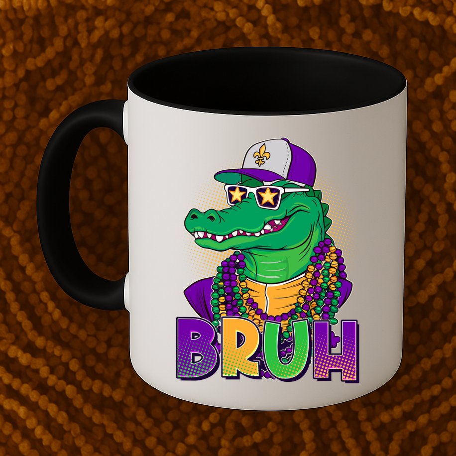 Funny Mardi Gras Bruh Alligator Mug